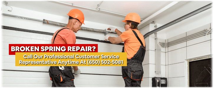 Broken Garage Door Spring Mountain View CA